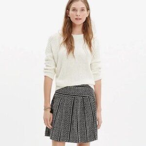 Madewell 100% Silk Mini Skirt Skyline Tribal Print